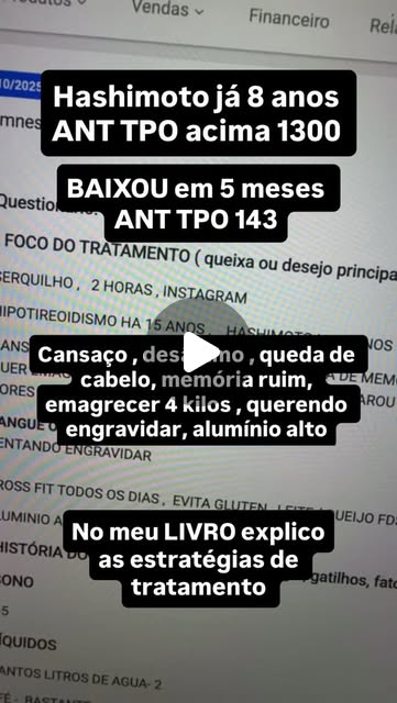 Reel: caso de Hashimoto com redução de anticorpos anti-TPO